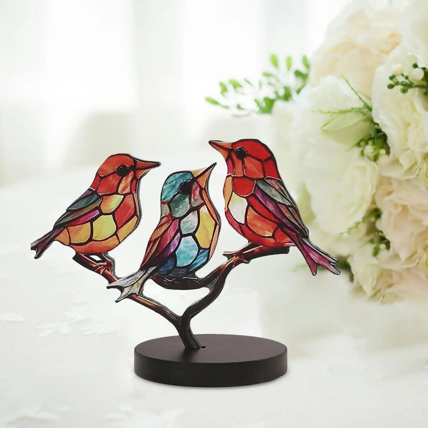 Birds on Branch Decorative Figurine